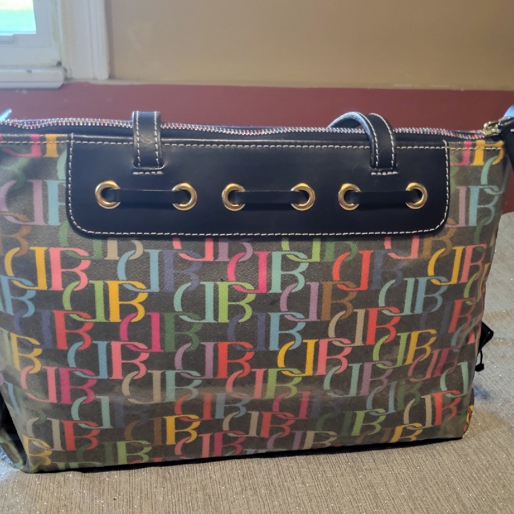 Dooney And Bourke Vintage Colorful Designer Tote Bag